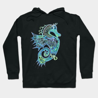 Teal Seahorse Play Hoodie